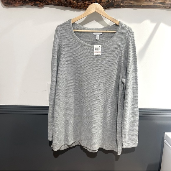Charter Club Sparkly Gray Sweater Plus Size 1x - Picture 8 of 11